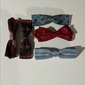 Vintage Men's Bow Tie lot of 5 - Red, Blues & browns #1
